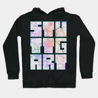 Stuttgart, Germany City Map Typography - Colorful Hoodie